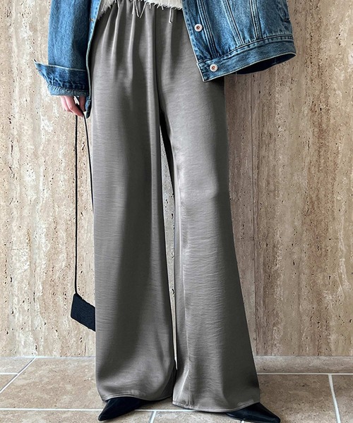 OSYAREVO（オシャレボ） パンツ サテン ワイドパンツ レディース
