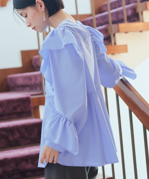 RUIRUE BOUTIQUE ブラウス シャツ 洗える ｜ フリルスリーブ