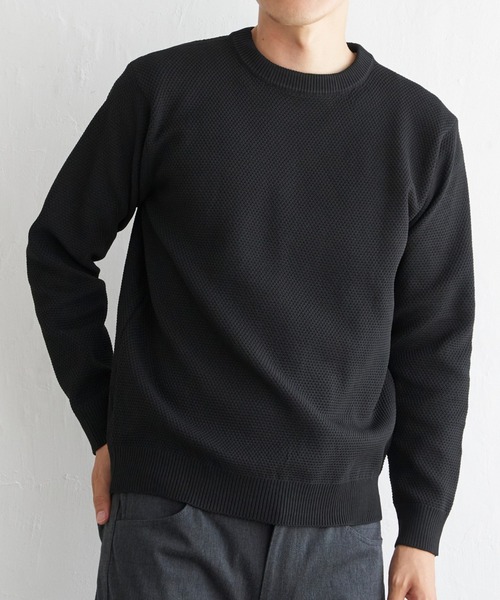 ikka（イッカ） セーター ニット GOKU楽ニット鹿の子クルーネック