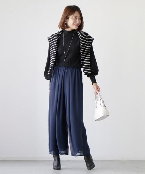 ブラウス シャツ Ehre styleオリジナル 人気シフォンパンツとセットで着れる！ 「ふわっと着心地」 シフォントップス レディース Ehre style ブラウス シャツ styleオリジナル 人気シフォン