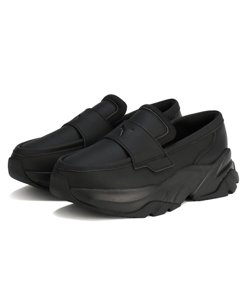PUMA プーマ レザー 厚底 ローファー 24cm 黒 PUMA（プーマ） スニーカー レディース スニーカー ローファー 厚底