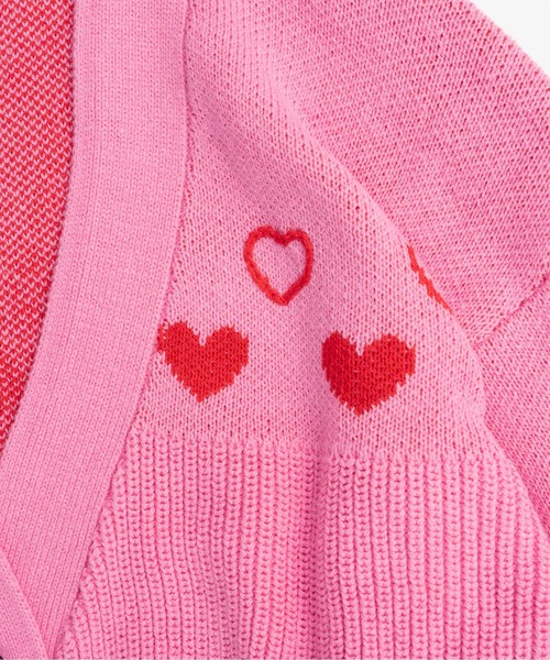 MAISON SPECIAL カーディガン Heart Jacquard Short Length Knit