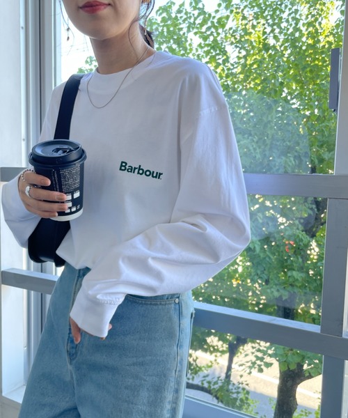 Barbour（バブアー） tシャツ ワンポイントロゴ ロングスリーブTシャツ 