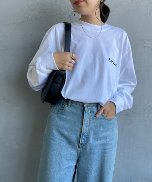 tシャツ 「Barbour/バブアー」 ワンポイントロゴ ロングスリーブTシャツ レディース メンズ Barbour tシャツ 「Barbour/バブアー」 ワンポイントロゴ ロング