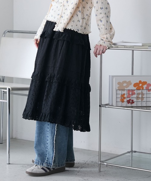 forksy.（フォルクシー） スカート 「forksy.」コットン レースフリル