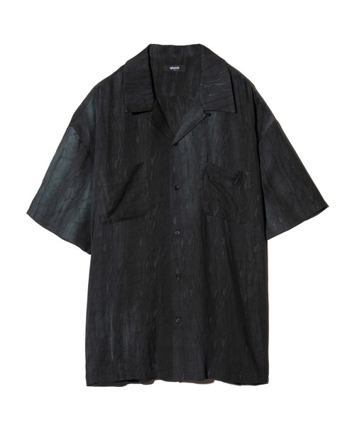 glamb（グラム） シャツ 半袖 Crack Open Collar Shirt / クラック