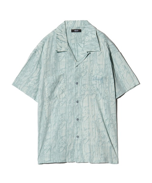 glamb（グラム） シャツ 半袖 Crack Open Collar Shirt / クラック