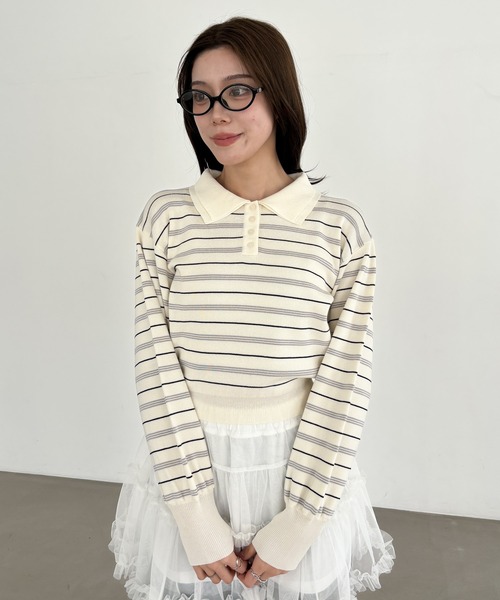 【美品】theory セーター ニット ポロ Heather ニット セーター アソートポロニット 323487 レディース
