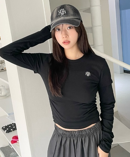 tシャツ A'GEM/9 × .kom 「「muah muah/ムーアムーア」LAYERED LONG SLEEVE T-SHIRT/レイヤードロング tシャツ A'GEM/9 × .kom 「「muah muah/ムーアムーア」LAYERED