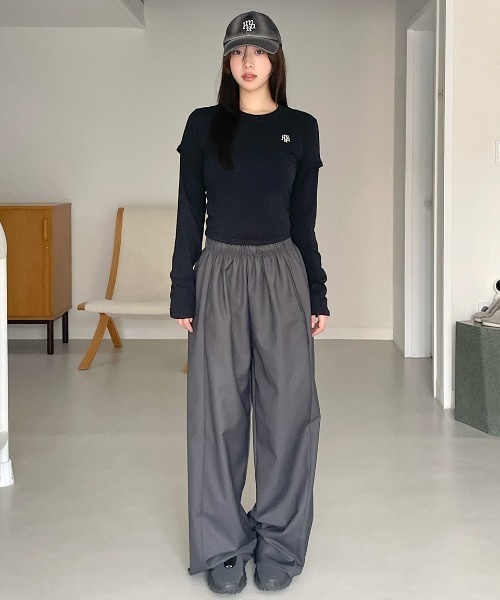 tシャツ A'GEM/9 × .kom 「「muah muah/ムーアムーア」LAYERED LONG SLEEVE T-SHIRT/レイヤードロング tシャツ A'GEM/9 × .kom 「「muah muah/ムーアムーア」LAYERED