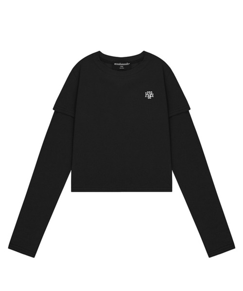 tシャツ A'GEM/9 × .kom 「「muah muah/ムーアムーア」LAYERED LONG SLEEVE T-SHIRT/レイヤードロング A'GEM/9 × .kom『muah muah/ムーアムーア』LAYERED LONG SLEEVE