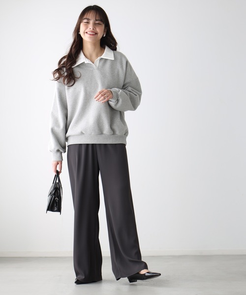 トレーナー スウェット アラフォー世代へ。スエットを格上げ大人の襟付き レディース Ehre style トレーナー スウェット アラフォー世代へ。スエット