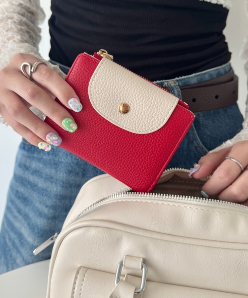 新品未使用 バイカラー ウォレット SOLLON.（ソルロン） 財布 二つ折りバイカラーミニウォレット