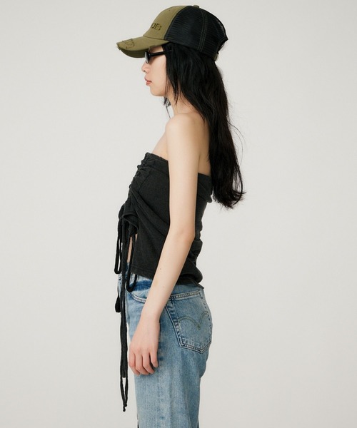 BEEDEN チューブトップ ベアトップ GATHER RIBBON TUBE TOP : ZOZOTOWN