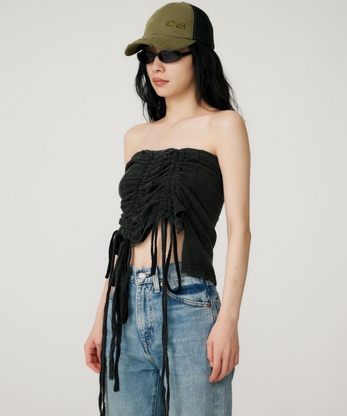 BEEDEN チューブトップ ベアトップ GATHER RIBBON TUBE TOP : ZOZOTOWN