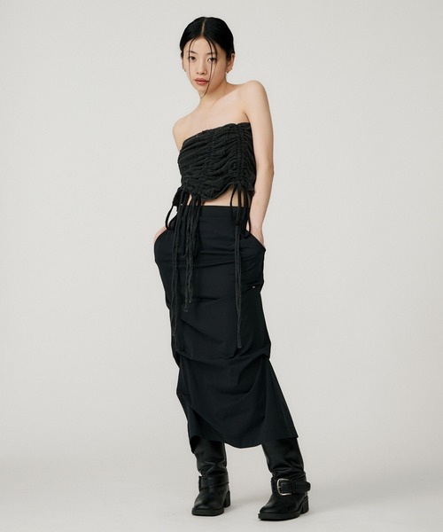 BEEDEN チューブトップ ベアトップ GATHER RIBBON TUBE TOP : ZOZOTOWN