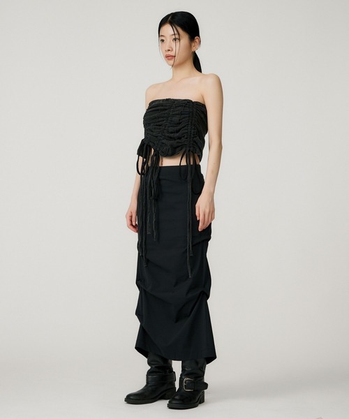 BEEDEN チューブトップ ベアトップ GATHER RIBBON TUBE TOP : ZOZOTOWN