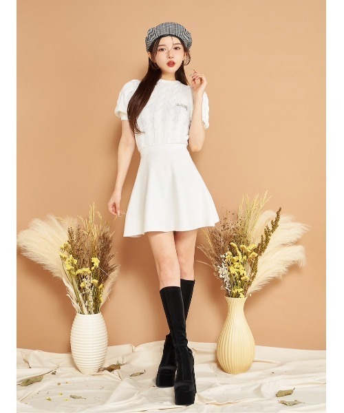 ダーリッチ　darich アイボリー ロングブーツ Mサイズ ダーリッチ Darich ウルトラストレッチレザーロングブーツ