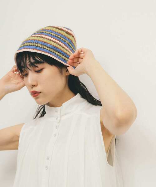KBF（ケービーエフ） ニット帽 ニットキャップ マルチボーダーニット