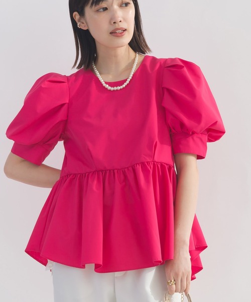 PICCIN PERLA ブラウス シャツ 半袖 エアーパフスリーブブラウス