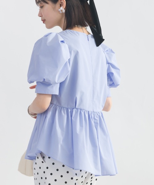 PICCIN PERLA ブラウス シャツ 半袖 エアーパフスリーブブラウス
