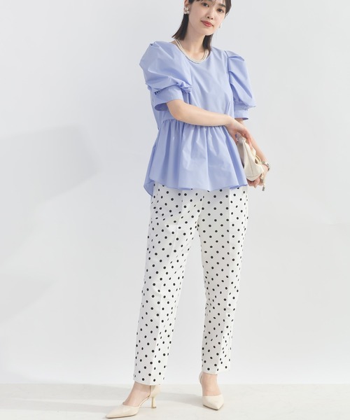 PICCIN PERLA ブラウス シャツ 半袖 エアーパフスリーブブラウス