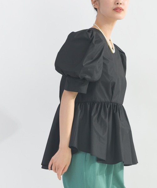 PICCIN PERLA ブラウス シャツ 半袖 エアーパフスリーブブラウス