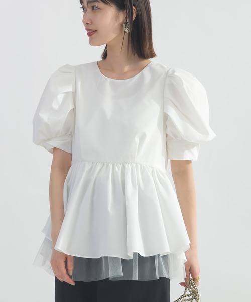 PICCIN PERLA ブラウス シャツ エアーパフスリーブブラウス レディース