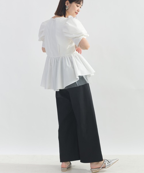 PICCIN PERLA ブラウス シャツ エアーパフスリーブブラウス レディース