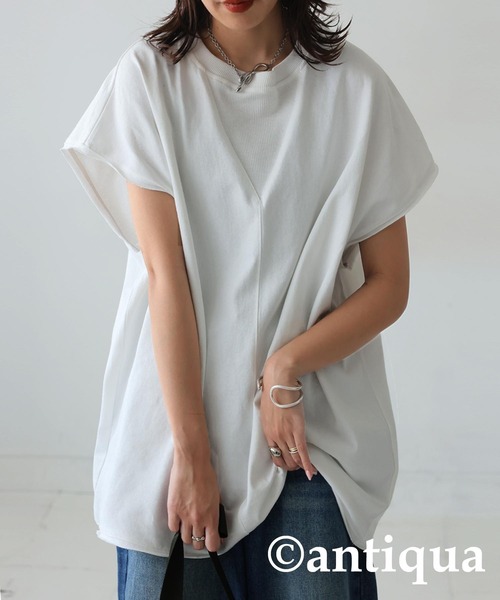 antiqua（アンティカ） antiqua tシャツ 半袖 ガゼット切りっぱなしT