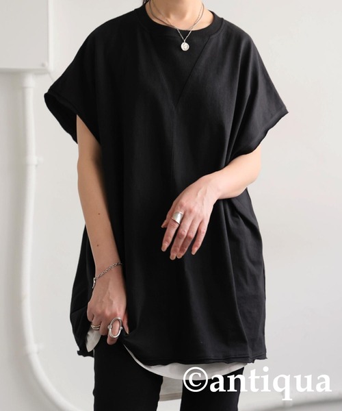 antiqua（アンティカ） antiqua tシャツ 半袖 ガゼット切りっぱなしT