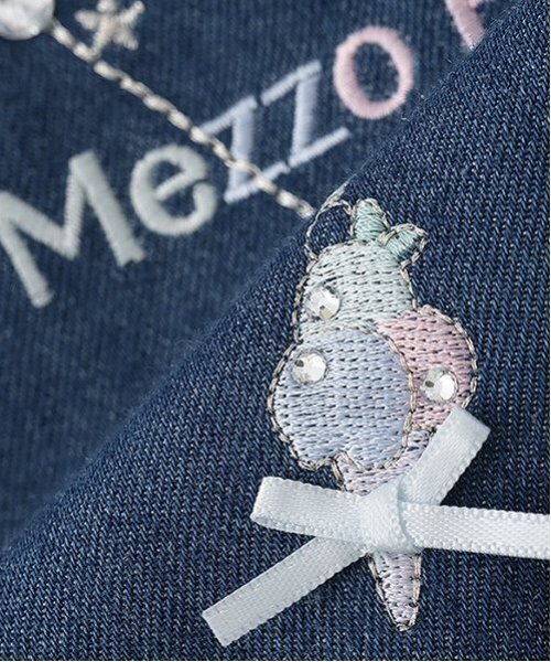 mezzo piano ワンピース ネックレス刺しゅう 2wayデニム