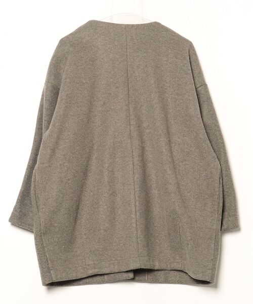 「ANGIE」 ノーカラーコート M グレー レディース_画像2