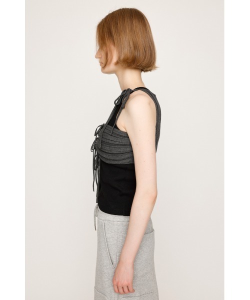 tシャツ ASYMMETRY RIB HG BIBS アシンメトリー リブ ハイゲージ ビブス 夏服 レディース SLY tシャツ ASYMMETRY RIB HG BIBS アシンメトリー リブ