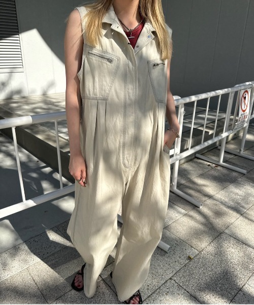 Ameri（アメリ） オールインワン MEDI GRUNGE DENIM WIDE ROMPERS