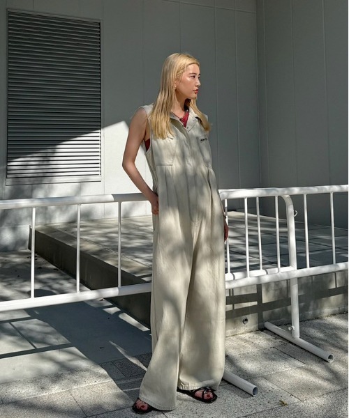Ameri（アメリ） オールインワン MEDI GRUNGE DENIM WIDE ROMPERS