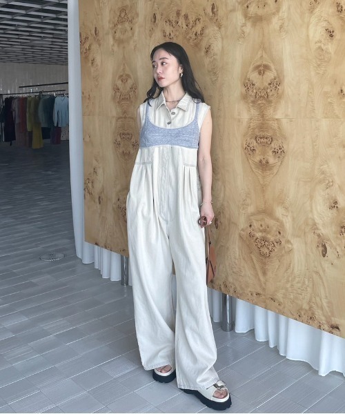 Ameri（アメリ） オールインワン MEDI GRUNGE DENIM WIDE ROMPERS