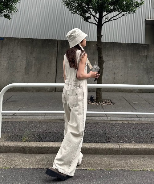 Ameri（アメリ） オールインワン MEDI GRUNGE DENIM WIDE ROMPERS