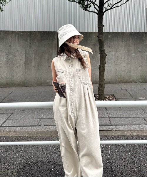 Ameri（アメリ） オールインワン MEDI GRUNGE DENIM WIDE ROMPERS