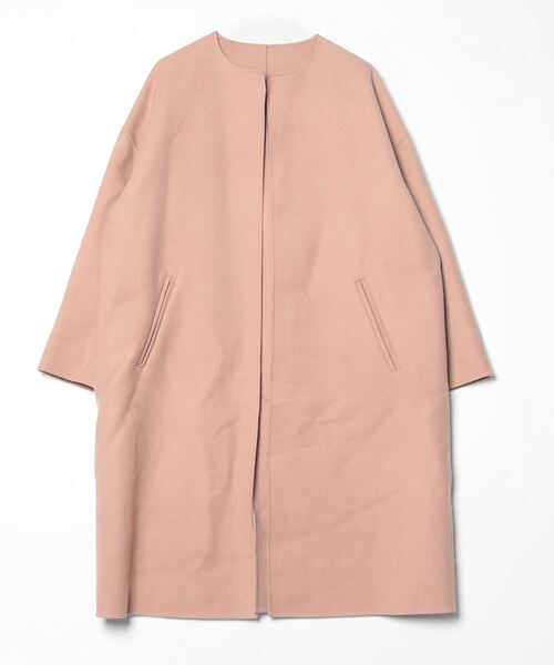 CINOH（チノ） ノーカラーコート 38 オレンジ レディース : ZOZOTOWN
