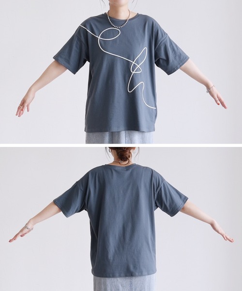 reca（レカ） tシャツ 半袖 アートコード刺繍ルーズTシャツ レディース