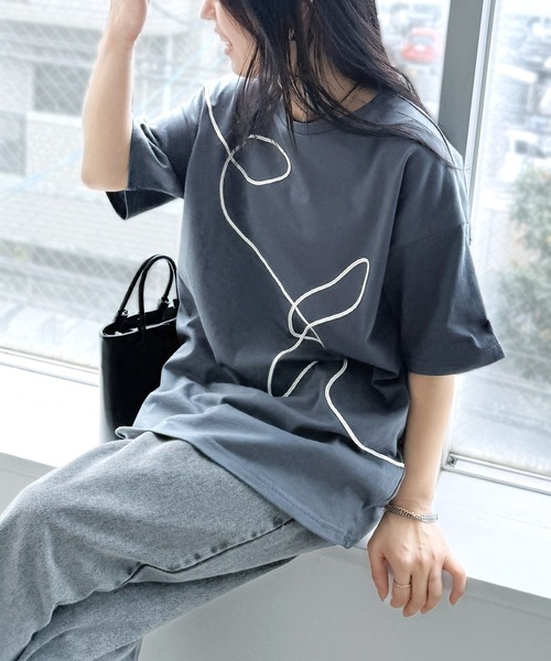 reca（レカ） tシャツ アートコード刺繍ルーズTシャツ レディース