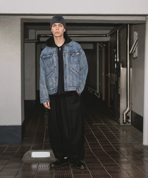 supplier 黒デニムジャケット　レア SUPPLIER（サプライヤー） デニムジャケット gジャン Rhinestone Denim