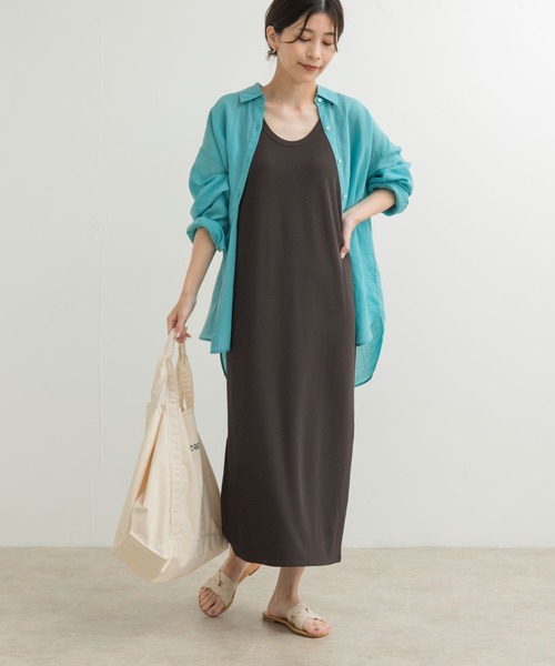 ランタン袖ワンピース 2WAY襟 バックスリット 韓国系 S4450 着痩せ抜群』前後2WAYバックスリット Tシャツワンピース
