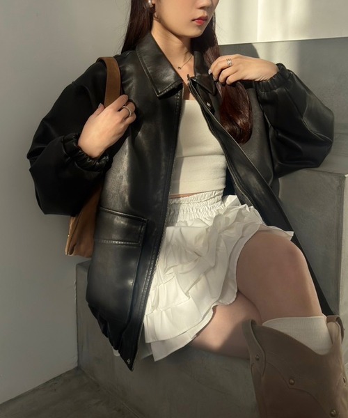 aic.フェイクレザージャケット zozo完売商品。 one after another NICE CLAUP ブルゾン アウター 「ZOZO限定