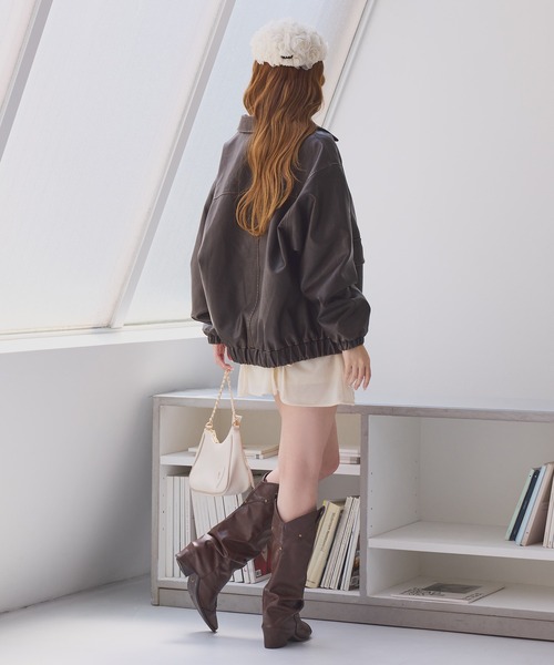 one after another NICE CLAUP ブルゾン アウター フェイクレザー