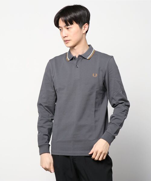 フレッドペリー ブラック長袖ポロシャツ FRED PERRY セール フレッドペリー ポロシャツ 長袖 メンズ