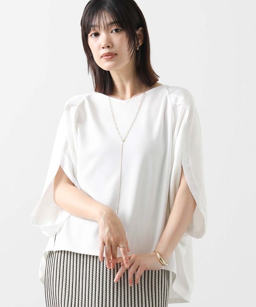 tシャツ ジョーゼット浅Ｖネックドルマン レディース
