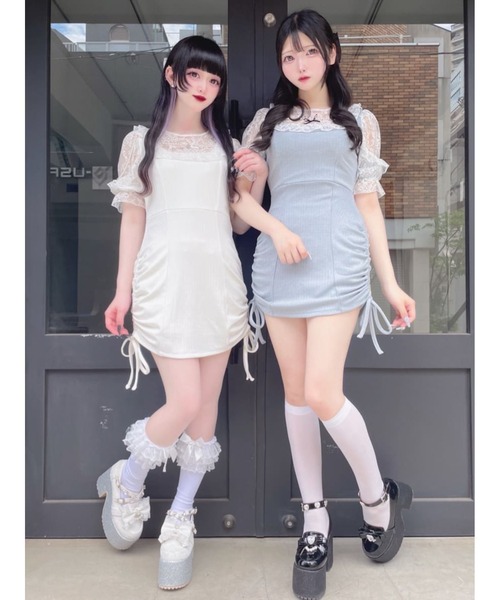 Ank Rouge（アンクルージュ） ワンピース 半袖 お姉さんテレコカットOP 