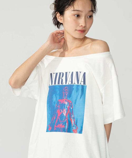 NIRVANA（MAMMUT） tシャツ 半袖 ∴WEGO/NIRVANA別注オフショルビッグT